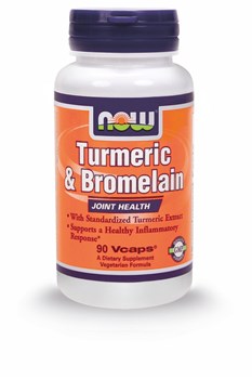 Picture of NOW TURMERIC & BROMELAIN 2400 GDU 300 mg / 150 mg - 90 Vcaps®