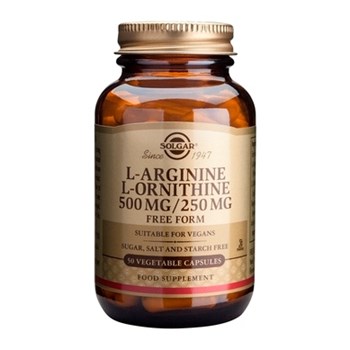 Picture of SOLGAR L-Arginine L-Ornithine 500mg/250mg 50 veg caps