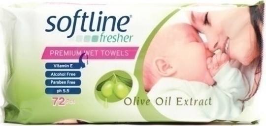 Picture of SOFTLINE WET TOWELS OLIVE OIL 72TEM