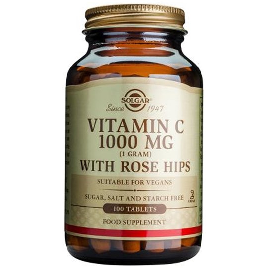 Picture of SOLGAR Vitamin C with Rose Hips 1000mg 100 tabs