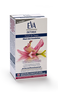 Picture of INTERMED Eva Intima Fresh & Clean Maxi Size Towelettes 12 τεμαχίων