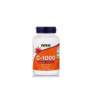 Picture of NOW Vitamin C-1000 Sustained Release Antioxidant Protection With Rose Hips 1000mg 100Tablets