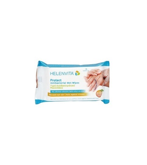 Picture of HELENVITA Protect Antibacterial Wet Wipes 15τεμ