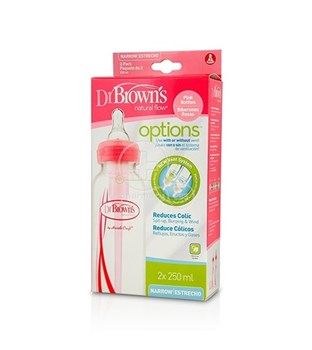Picture of DR.BROWN'S, Μπιμπερό πλαστικό (Σ.Λ.) 250 ml ροζ (2 τεμ.)