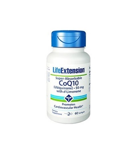 Picture of Life Extension SUPER-ABSORBABLE CoQ10 Ubiquinone with d-Limonene  50mg 60soft