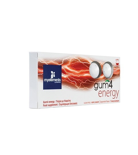 Picture of MyElements Gum 4 Energy 10 gums Λειτουργική τσίχλα με Καφεΐνη για αύξηση της Ενέργειας, με γεύση δυόσμου