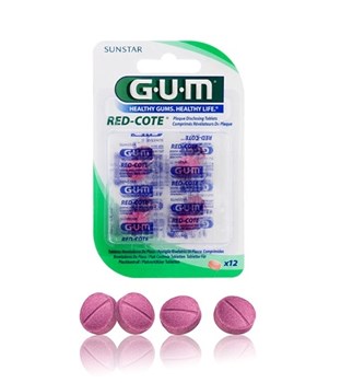 Picture of GUM 824 RED COTE Disclosing Tablets x12