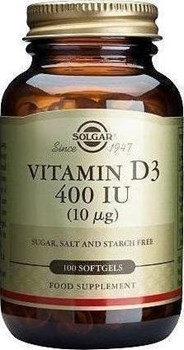 Picture of SOLGAR Vitamin D3 400IU 100 softgels