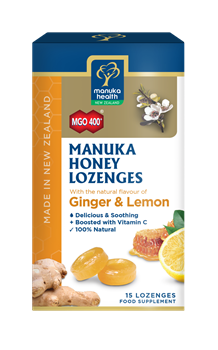 Picture of MANUKA HEALTH Φυσικές Καραμέλες με Τζίντζερ & Μέλι Manuka MGO400 65gr