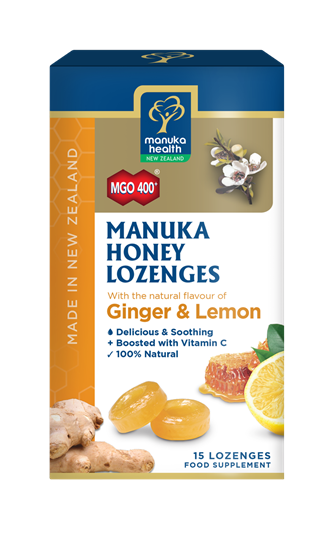 Picture of MANUKA HEALTH Φυσικές Καραμέλες με Τζίντζερ & Μέλι Manuka MGO400 65gr
