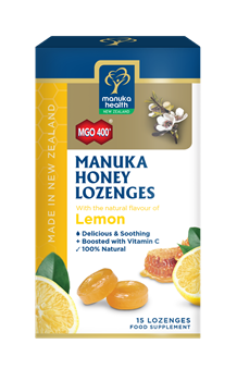 Picture of MANUKA HEALTH Φυσικές Καραμέλες με Μέλι Manuka MGO400 με φυσικό άρωμα Λεμονιού 65gr