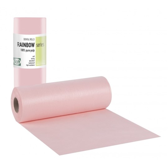 Picture of ΟΔΟΝΤΙΑΤΡΙΚΟ Ρολό 1ply χαρτί + 1ply πλαστικό 29cm x 50m Ροζ