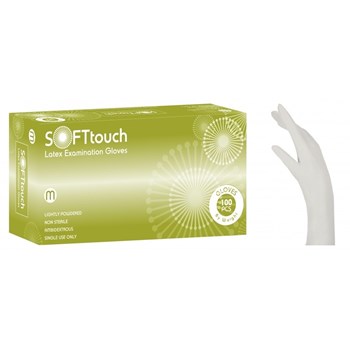 Picture of ΓΑΝΤΙΑ Soft Touch Sense λευκό με πούδρα 100 τεμάχια