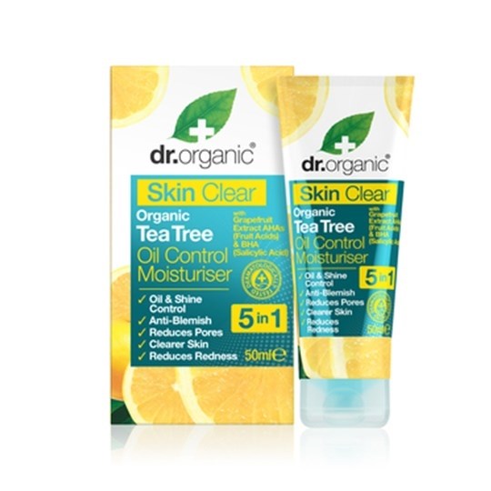 Picture of Dr. Organic Skin Clear Organic Tea Tree Oil Control Moisturiser 50ml Ενυδατική Κρέμα ταχείας δράσης για Λιπαρές Επιδερμίδες