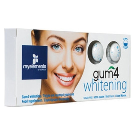 Picture of MyElements Gum 4 Whitening 10 gums Λειτουργική τσίχλα με Υπεροξέιδιο & Οξείδιο του Μαγνησίου & Προβιοτικά για Λευκά Δόντια, με γεύση μέντας