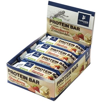 Picture of Myelements SP PROTEIN BAR STRAWBERRY 12x60GR 31% PROTEIN 60gr Mπάρες Πρωτεΐνης εμπλουτισμένες με βιταμίνες, με γεύση Φράουλα-Λευκή Σοκολάτα
