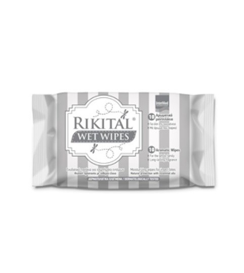 Picture of Intermed Rikital Wet Wipes 10 τμχ Ενυδατικά Πανάκια για Τσιμπήματα Εντόμων