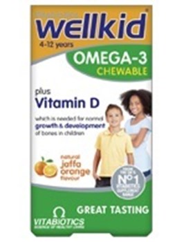 Picture of VITABIOTICS WELLKID Omega-3 Chewable 60 Caps Orange