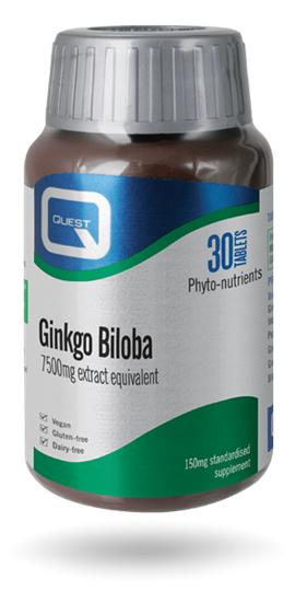 Picture of QUEST GINKGO BILOBA 150 MG EXTRACT 60 TABS + 30 TABS