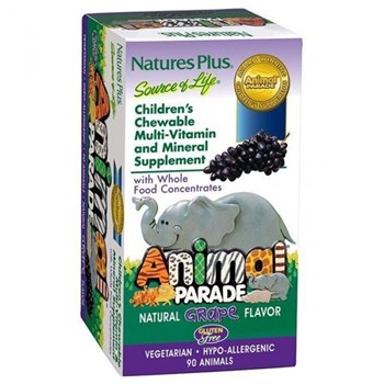 Picture of Natures Plus ANIMAL PARADE Multi Grape 90chewtabs