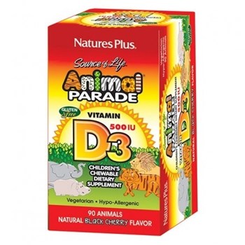 Picture of Natures Plus Animal Parade Vitamin D-3 500iu 90chewtabs