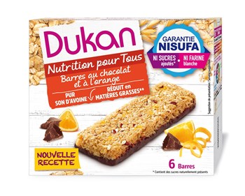 Picture of Dukan Μπάρες βρώμης με σοκολάτα & πορτοκάλι 150gr