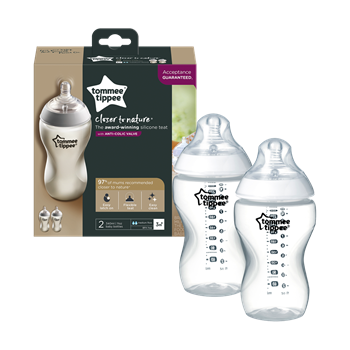 Picture of TOMMEE TIPPEE Closer To Nature μπιμπερό 340ml - μέτρια ροή 2 τεμαχίων