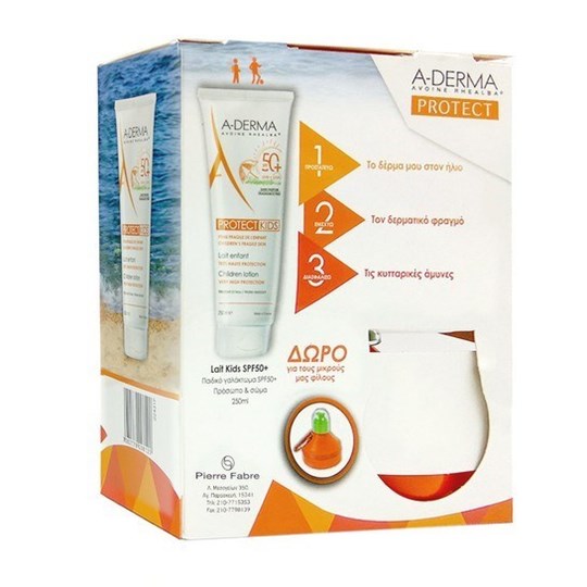 Picture of A-Derma Promo Protect Kids, Παιδικό Γαλάκτωμα για Πρόσωπο και Σώμα SPF50+ 250ml & Δώρο Παιδικό Παγούρι