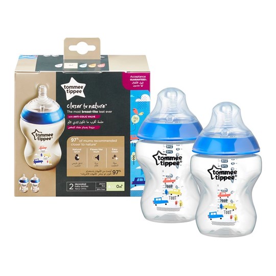 Picture of TOMMEE TIPPEE Closer To Nature μπιμπερό 260ml - μικρή ροή μπλε 2 τεμαχίων