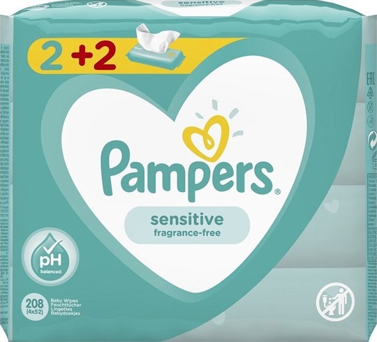 Picture of Pampers Sensitive Μωρομάντηλα 52τμχ 2+2 Δώρο