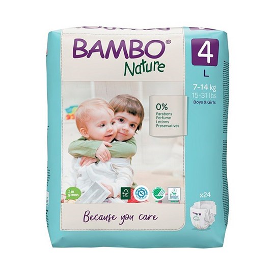 Picture of Πάνα Bambo Nature No.4 Maxi (7-14kg)  Συσκευασία 24 Τεμαχίων