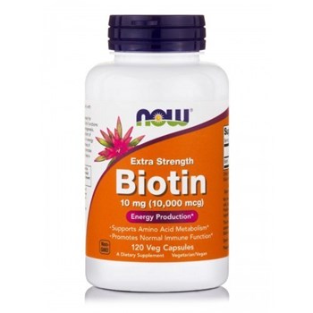 Picture of NOW Biotin 10 mg (10,000 mcg) 120 Veg Capsules