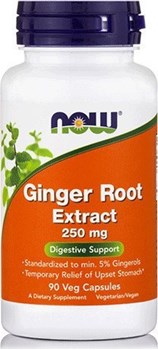 Picture of NOW Ginger Root Extract 250 mg 90Veg Capsules
