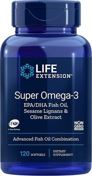 Picture of Life Extension Super Omega-3 EPA/DHA with Sesame Lignans & Olive Extract 120softgels