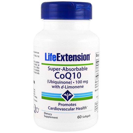 Picture of Life Extension SUPER-ABSORBABLE CoQ10 Ubiquinone with d-Limonene, 100mg 60soft