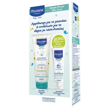 Picture of Mustela Promo Stelatopia Cleansing Gel Αφρoντους Για Σώμα-Μαλλιά 200ml + Emmolient Face Cream Μαλακτική Κρέμα Προσώπου 40ml