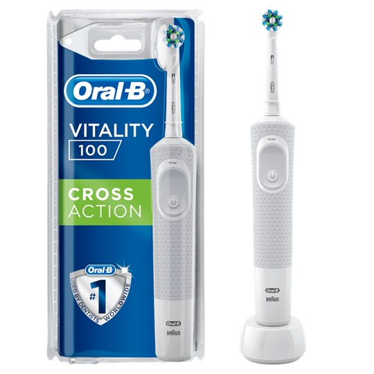 Picture of Oral-b Vitality 100 CrossAction Επαναφορτιζόμενη Ηλεκτρική Οδοντόβουρτσα Λευκή 1Τμχ