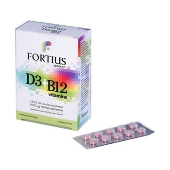 Picture of Geoplan Fortius D3 2500iu + B12 1000mg Vitamins x 30 Tabs