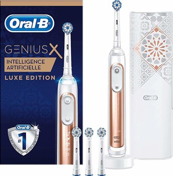 Picture of Oral-B Επαναφορτιζόμενη Ηλεκτρική Οδοντόβουρτσα Genius X 20000 Luxe Edition ΑΙ Rose Gold 4 Κεφαλές & Θήκη Ταξιδίου 1τμχ