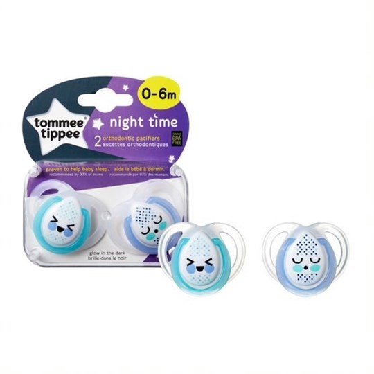 Picture of TOMMEE TIPPEE Πιπίλες σιλικόνης NIGHT 0-6 μηνών 2ΤΕΜ