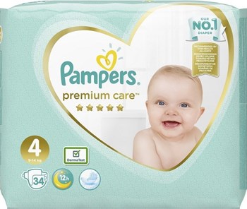 Picture of Pampers Premium Care No.4 (8-14kg) 34 Πάνες