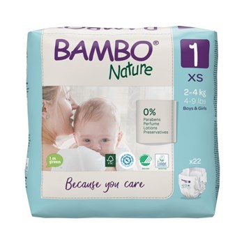 Picture of Πάνα Bambo Nature Newborn (2-4kg)  No.1 Συσκευασία 22 Τεμαχίων