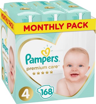 Picture of Pampers Premium Care Πάνες Μέγεθος 4 Maxi 9-14 kg Monthly Pack 168 Πάνες