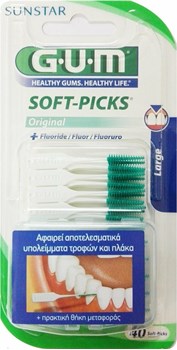 Picture of GUM Soft Picks 634 Large Fluoride + Θήκη Μεταφοράς 40τμχ