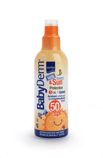 Picture of Intermed Babyderm Kids Insect & Sun Protection 3 σε 1 Παιδικό Αντηλιακό Γαλάκτωμα με Εντομοαπωθητική Δράση 200ml