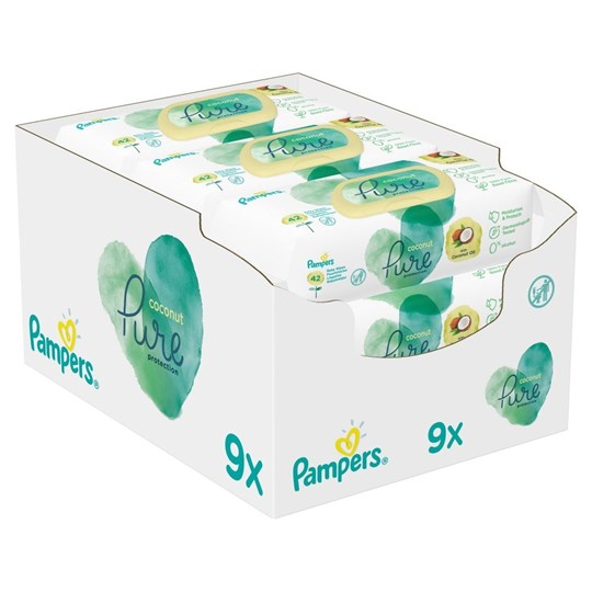 Picture of Pampers Coconut Pure Μωρομάντηλα (9x42) 378τμχ