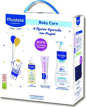 Picture of Mustela Promo Pack: Gentle Cleansing Gel 500ml & Vitamin Barrier Cream 50ml & Baby Oil 110ml & Δώρο Νεσεσέρ