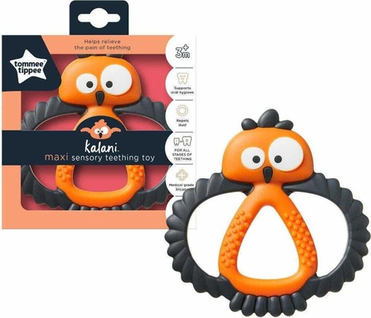 Picture of TOMMEE TIPPEE Kalani Sensory Teether Maxi Uk Μασητικό Μεγάλο Πορτοκαλί Κουκουβάγια για 3m+ 1 Τεμ