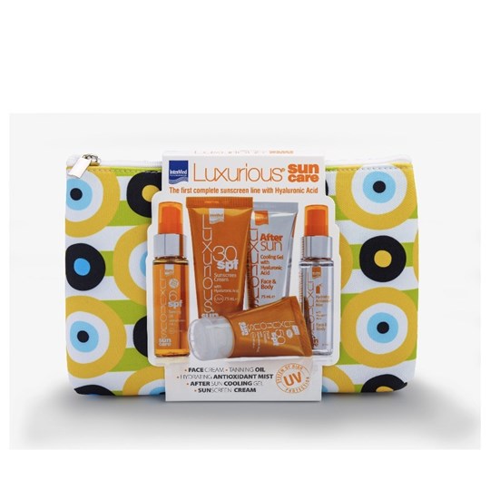 Picture of InterMed Luxurious Set Sun Care Tanning Oil SPF6 50ml & Body Sunscreen Cream SPF30 75ml & Sunscreen Cream SPF50 Σώματος 40ml & After Sun Face & Body 75ml & Spray Mist Hydrating Antioxidant Face & Body 50ml