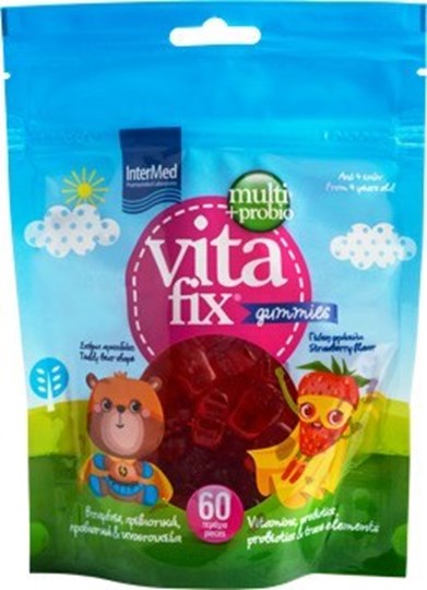 Picture of Intermed Vitafix Multi & Probio Gummies Pouch Φράουλα 60τμχ